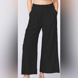 Stateside Elegant Black Wide-Leg Pants. XS